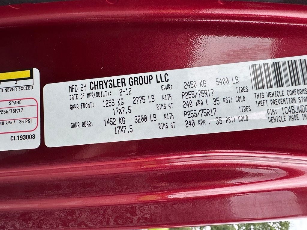 2012 Jeep Wrangler Unlimited Sport