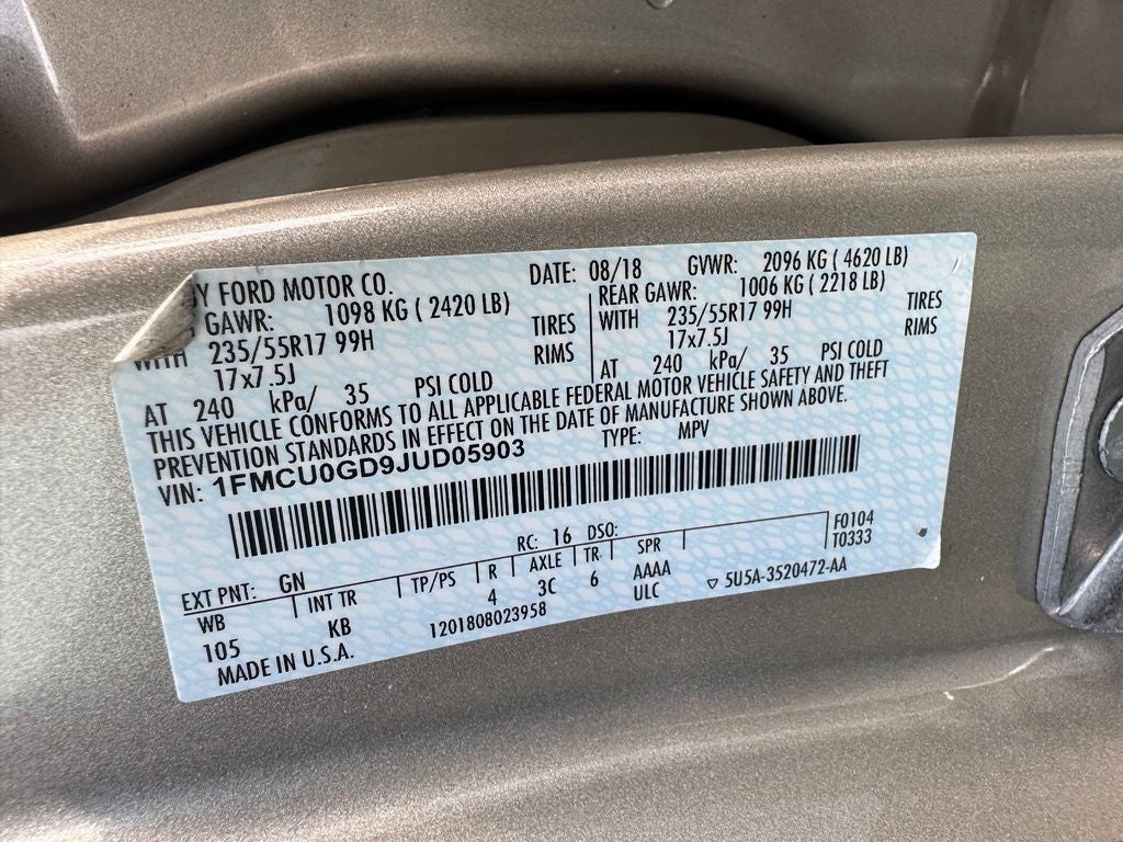 2018 Ford Escape SE