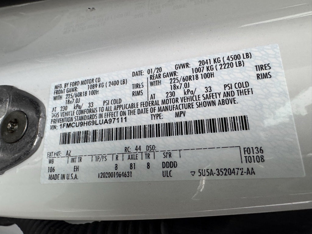 2020 Ford Escape SEL