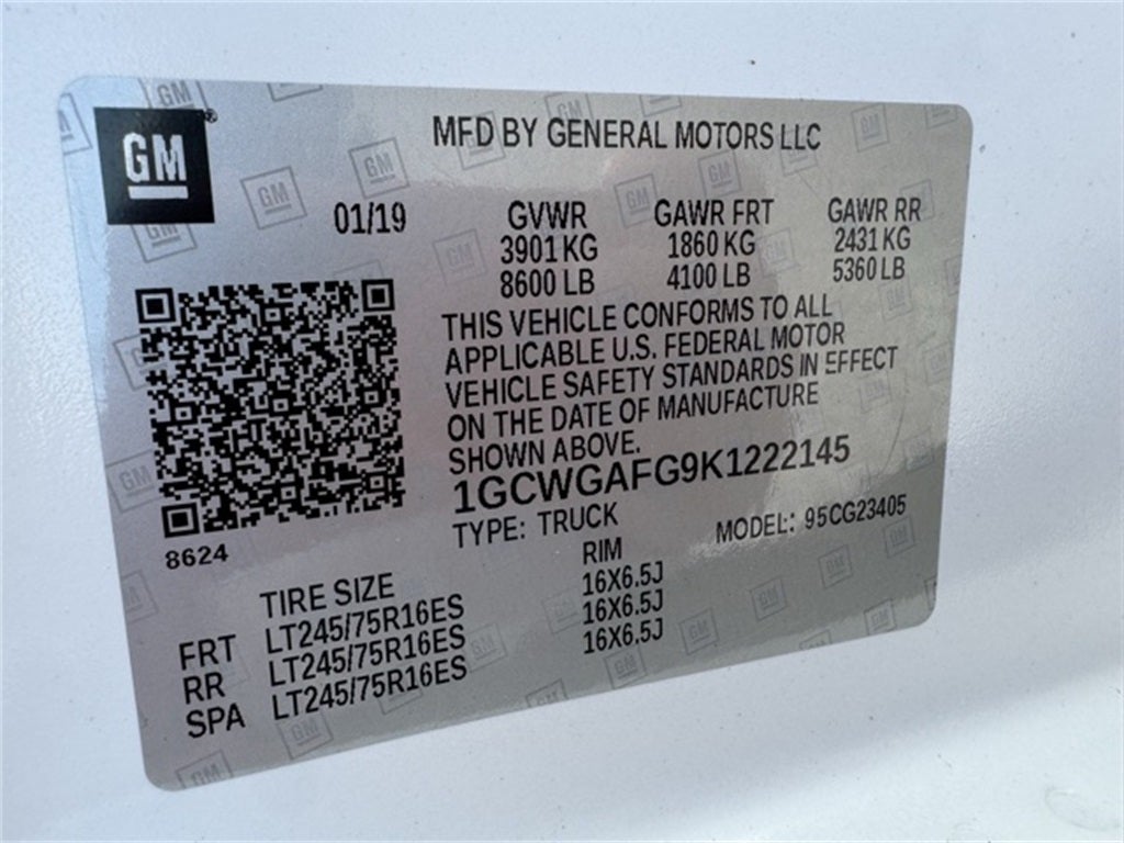 2019 Chevrolet Express 2500 Work Van Cargo