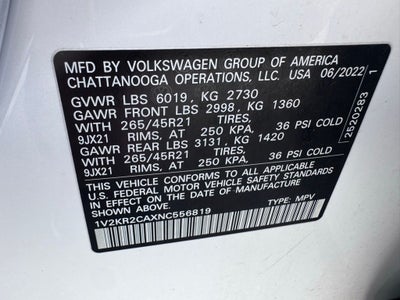 2022 Volkswagen Atlas 3.6L V6 SE w/Technology