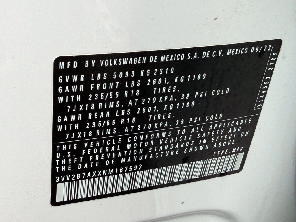 2022 Volkswagen Tiguan 2.0T SE