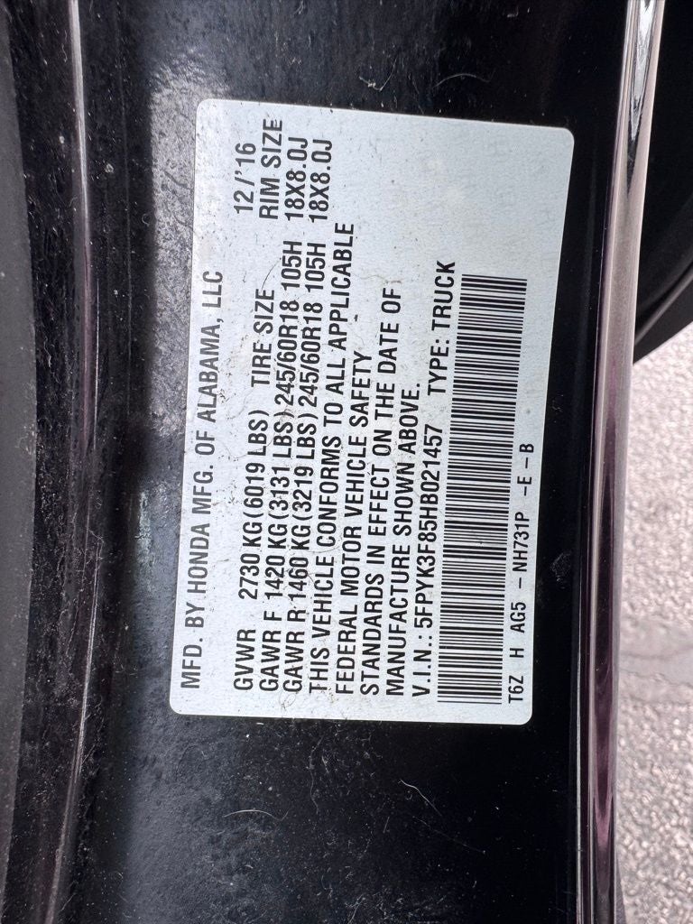 2017 Honda Ridgeline Black Edition