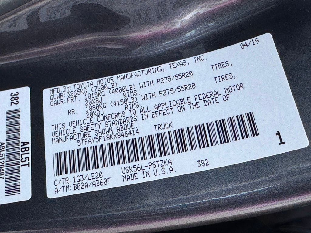 2019 Toyota Tundra Platinum 5.7L V8