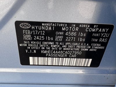 2012 Hyundai Sonata Hybrid Base