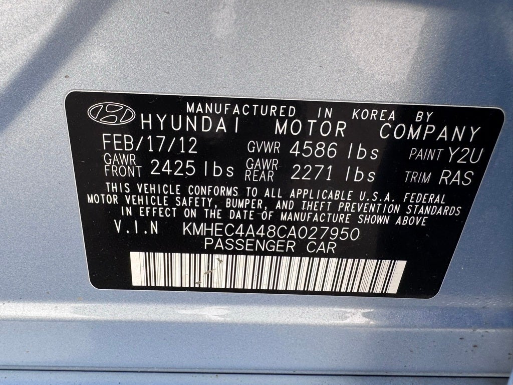 2012 Hyundai Sonata Hybrid Base