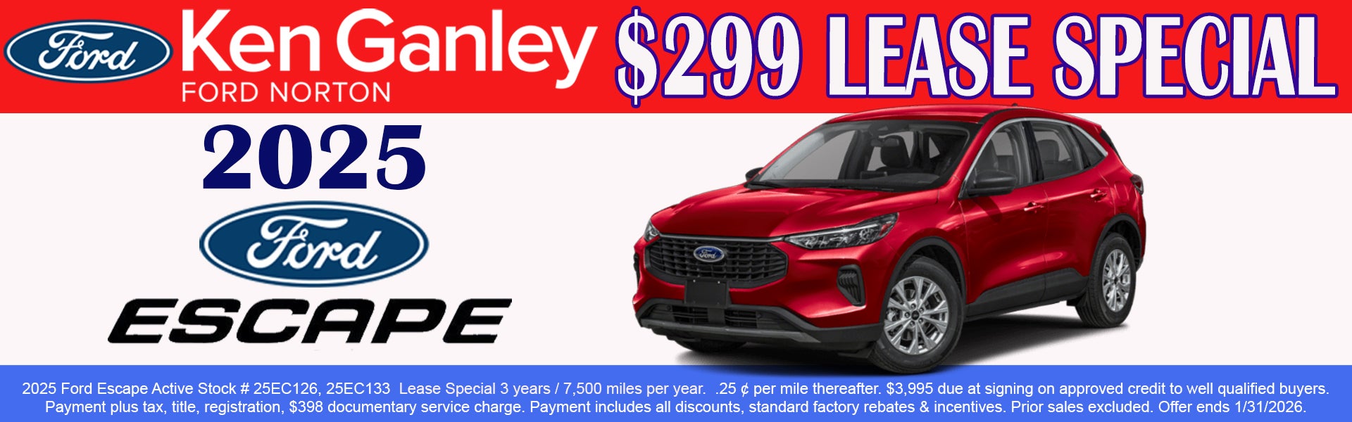 2025 Ford Escape Lease