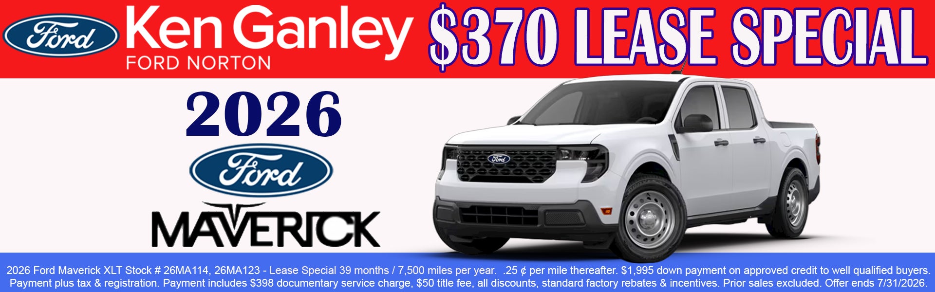 2026 Ford Maverick lease special